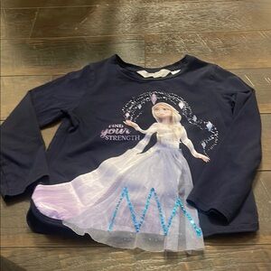 Navy Long Sleeve Shirt with Princess Design